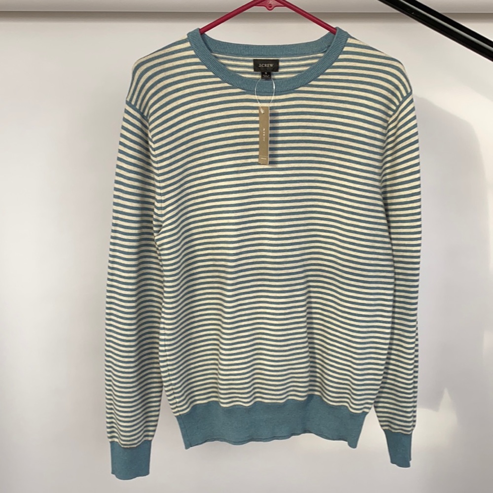 Striped sweater JCrew cotton mens Small